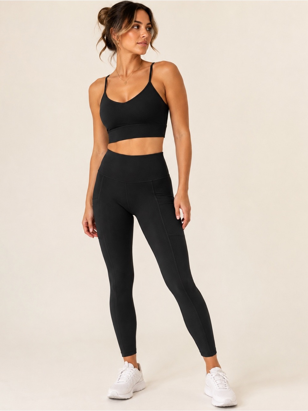 ALIA Seamed Ribbed Essential 7/8 Leggings – Black XS